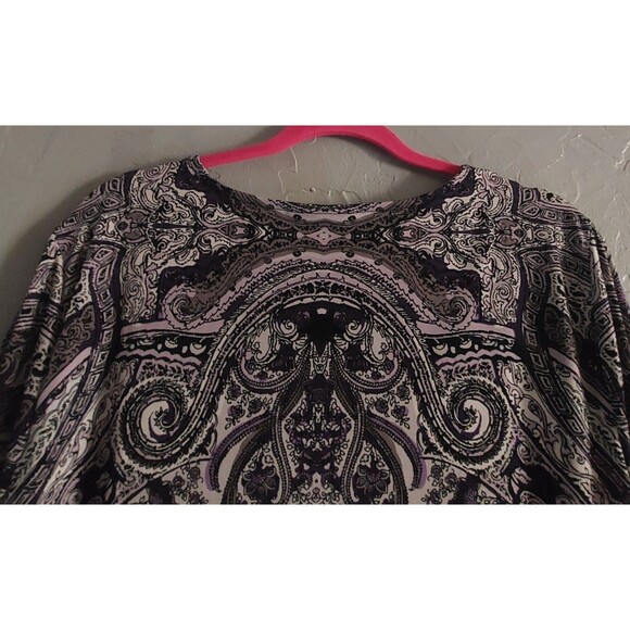 Lane Bryant Tops Blouse Women's Plus Size 22/24  Paisley, Purple Preppy, Hippie, - Picture 7 of 7